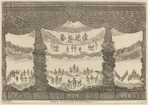 Az egész mennyország hatodik jelenete, 1637. alkotó: Stefano della Bella