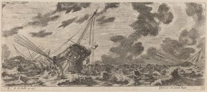 Hajó Tempestben, 1644. alkotó: Stefano della Bella