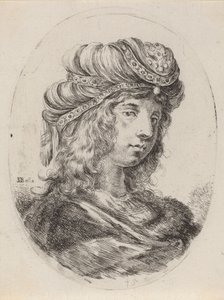 Szultánnő sávos turbánban, jobbra fordulva, 16491650. alkotó: Stefano della Bella