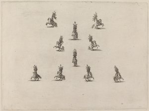 Tíz lovas nagy tollas sisakokkal, 1652. alkotó: Stefano della Bella