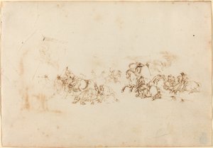 A lovassági harc. alkotó: Stefano della Bella
