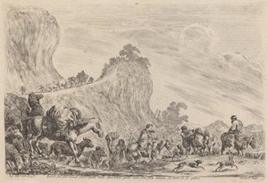 Jákob Egyiptomba indulása, valószínűleg 1647-ben. alkotó: Stefano della Bella