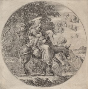 Repülés Egyiptomba, valószínűleg 1662-ben. alkotó: Stefano della Bella