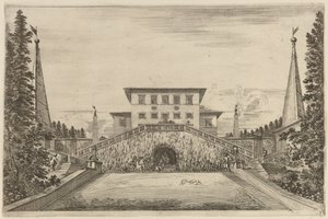 A Nagy Lépcsőház, valószínűleg 1653. alkotó: Stefano della Bella