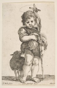 Keresztelő Szent János csecsemő köntösét feltartva, kb. 1649. alkotó: Stefano della Bella