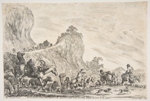 Jákob utazása Egyiptomban, kb. 1647. alkotó: Stefano della Bella