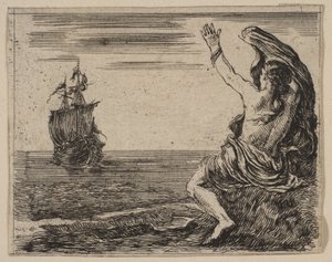 Thészeusz és Ariadné, a „Mitológia játékából”, a Jeu de la Mythologie, 1644. alkotó: Stefano della Bella