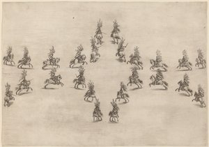 Huszonnégy lovas oválisban, 1652. alkotó: Stefano della Bella