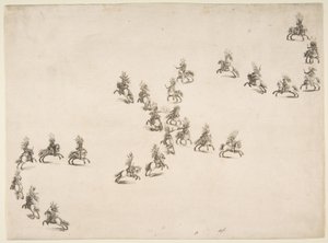 Huszonnégy Cavaliers alkot egy Double S-t, 1652. alkotó: Stefano della Bella