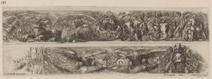 Két díszszalag láncolt leopárdokkal és sasokkal, valószínűleg 1648-ból. alkotó: Stefano della Bella