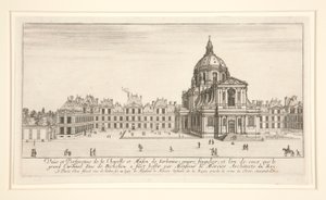 A kápolna és a Sorbonne-ház nézete és perspektívája alkotó: Stefano della Bella