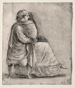 Sámolyon ülő nő, c. 1620-1630-as évek. alkotó: Stefano della Bella