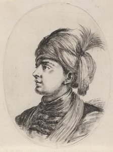 Fiatal mór tollas turbánban, balra fordulva, 16491650. alkotó: Stefano della Bella