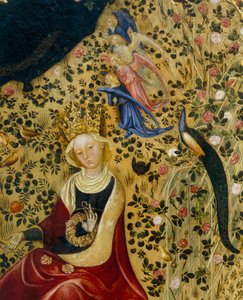 Alexandriai Szent Katalin angyalokkal és pávával körülvéve, a Madonna del Roseto részlete