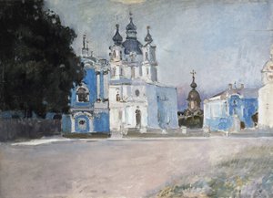 Le couvent Smolny a Saint Petersburg (A szmolnij kolostor Szentpéterváron) - Sztyepan Petrovics Jaremics (1869-1938/1939) festménye - Olaj, vászon, 20. század eleje, orosz művészet, 20. század eleje - Állami Ermitázs, Szentpétervár alkotó: Stepan Yaremich