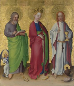Szent Máté, Alexandriai Katalin és János evangélista, c. 1450