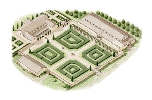 Brading Roman Villa, Wight-sziget (rajz 2012), 350-400 körül (tinta és akvarell) alkotó: Stephen Conlin