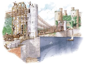 A Conwy-híd építése, Conwy megyei járás alkotó: Stephen Conlin