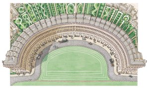 The Royal Crescent, Bath, 1780-1800 körül (tus és akvarell) alkotó: Stephen Conlin