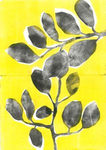 Nyári kert IV, 2015 (monoprint papírra) alkotó: Stephen Dow