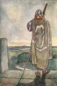 „Finn messze hallotta a tündérhárfa első hangjait”, 1910 alkotó: Stephen Reid