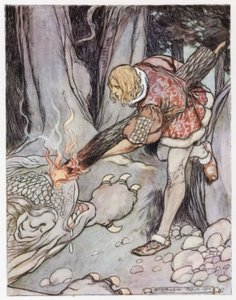 Illusztráció Siegfried, a sárkányölőhöz (színes litó)