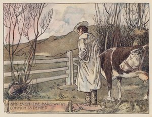 Oliver Goldsmith illusztrációja a The Deserted Village (színes litográfia) című könyvhöz. alkotó: Stephen Reid