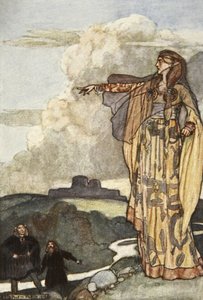 Macha megátkozza az Ulsteri embert, Eleanor Hull (1860-1935) „Cuchulain, The Hound of Ulster” című illusztrációja