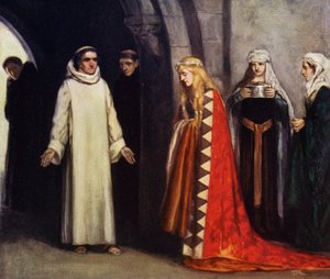 Szent Bernát és nővére Hombeline (színes litó) alkotó: Stephen Reid