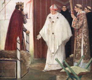 Stephen Langton interjúja János királlyal (színes litó) alkotó: Stephen Reid