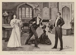 Jelenet Oscar Wilde: Egy jelentéktelen nő című darabjából (metszet) alkotó: Stewart Browne