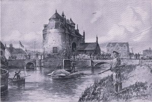 Biztonságos menedék Bruge-ben, a The Illustrated History of the World War 1914-1915 pubból. az Union Berlagsefellfchaft
