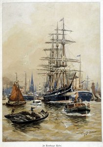 Hamburg kikötője, deb. 20. század