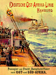 A német kelet-afrikai vonalat hirdető plakát, Hamburg, 1904