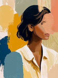 Színes absztrakt portré alkotó: Studio Palette