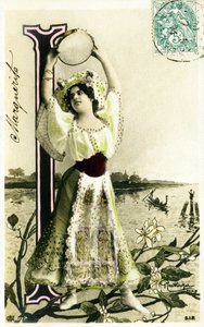 Én: Mlle Fischer, művész az 1900-as évekből - Aábécé képeslapon alkotó: Studio Reutlinger