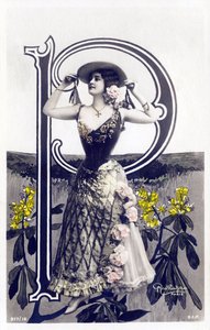 P : Mlle Lolita, művész az 1900-as évekből - Ábécé képeslapon