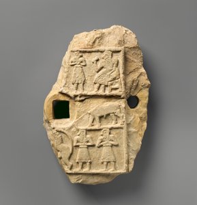 Domborműves tábla bankettjelenettel, Kr.e. 2600–2500 (gipsalabástrom) alkotó: Sumerian Sumerian