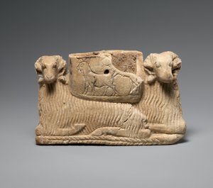 Két kos által megtámasztott hajó, c. Kr.e. 2600–2500 (gipsz-alabástrom) alkotó: Sumerian Sumerian