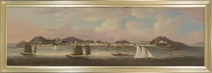 A Praya Grande látképe, Makaó, 1850 körül (olaj, vászon) alkotó: Sunqua Sunqua