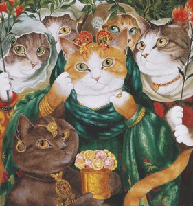 Illusztráció a Cats Galore! A kulturált macskák kompendiuma (kiad. 2015) alkotó: Susan Herbert