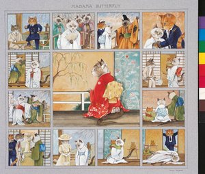 Illusztráció a Cats Galore! A kulturált macskák kompendiuma (kiad. 2015)