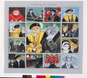 Illusztráció a Cats Galore! A kulturált macskák kompendiuma (kiad. 2015) alkotó: Susan Herbert