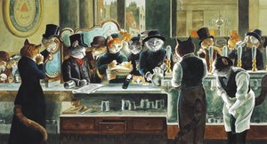 Illusztráció a Cats Galore! A kulturált macskák kompendiuma (kiad. 2015) alkotó: Susan Herbert