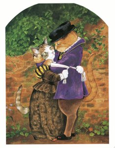 Illusztráció a Pre-Raffaelite Cats (kiadó 1999) című kötetből alkotó: Susan Herbert