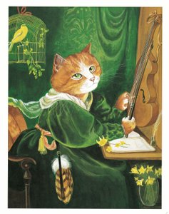 Illusztráció a Pre-Raffaelite Cats (kiadó 1999) című kötetből alkotó: Susan Herbert