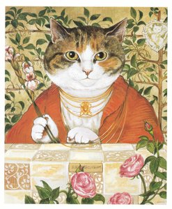 Illusztráció a Pre-Raffaelite Cats (kiadó 1999) című kötetből alkotó: Susan Herbert