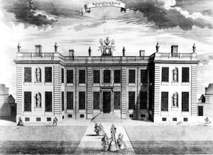 Kilátás a Marlborough-házra a Pall Mallban, Westminsterben, 1741