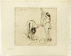 Két nő szárítja magát alkotó: Suzanne Valadon
