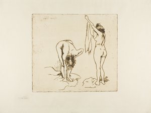 Két nő szárítja magát alkotó: Suzanne Valadon